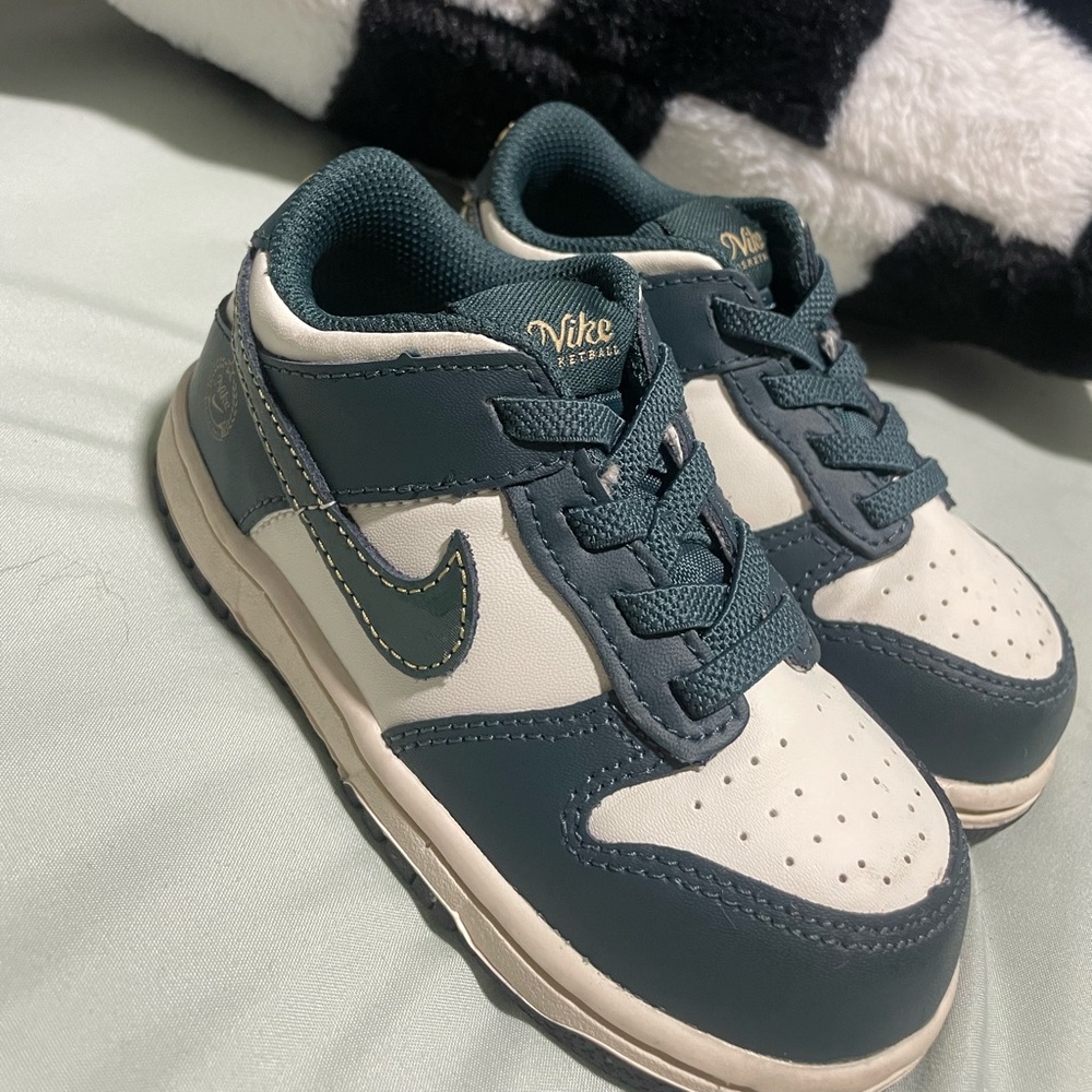 Nike Kids' Blue Greenish and White Sneakers